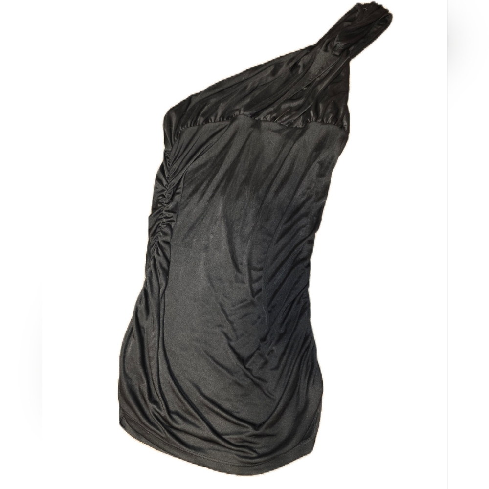 💓 3/$15 Elegant Black One-Shoulder Body Con Form Fitting Dress - Picture 2 of 11